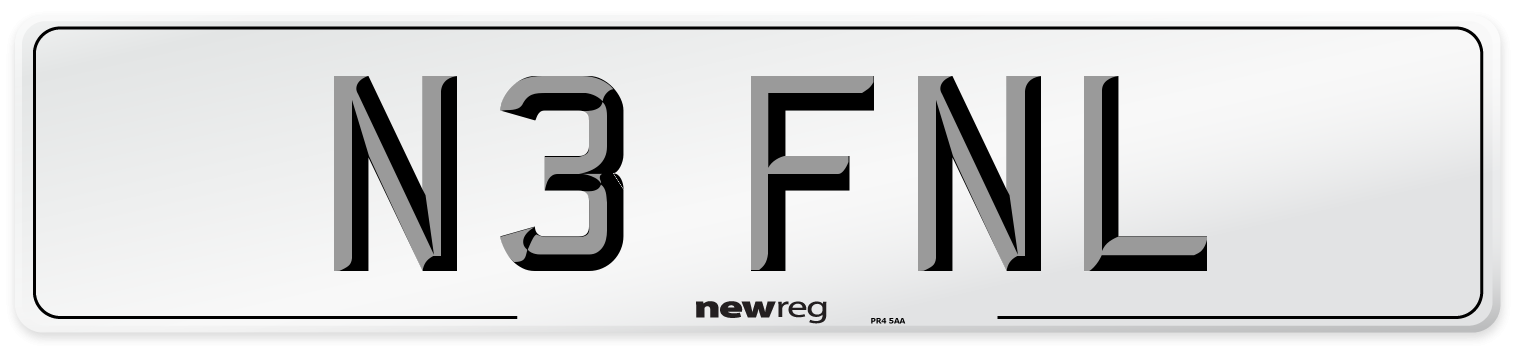 N3 FNL Number Plate from New Reg